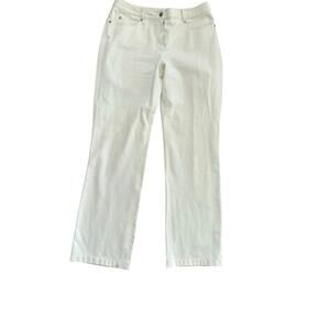 St. John Sport High Waisted Relaxed Fit Straight Leg Cropped Jeans Size 10